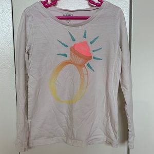 cute graphic white long sleeve
